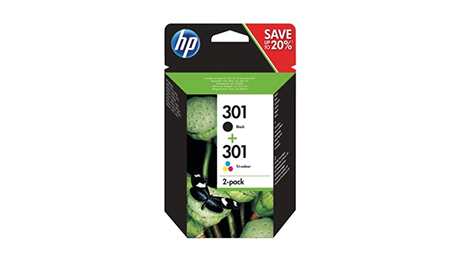 HP 301 Black & Tri-Colour Genuine Ink Cartridges 2-Pack – N9J72AE, CH564EE, CH563EE