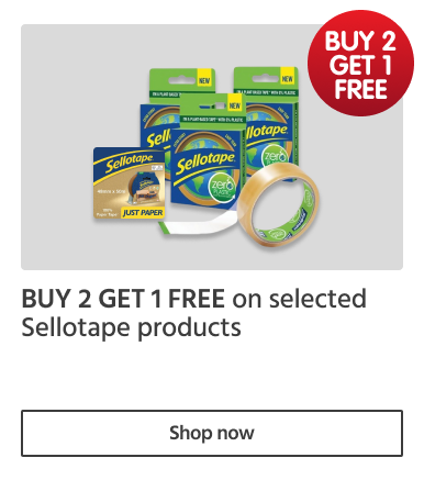 B2G1F on selected Sellotape