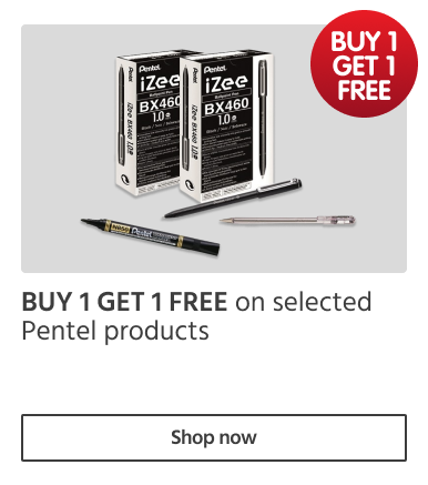 BUY 1 GET 1 FREE on selected Pentel products