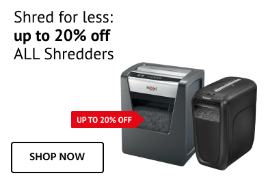 up to 20% off ALL Shredders