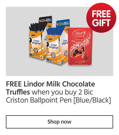 FREE Lindor Chocolate Truffles on 2 Bic Criston Ballpoint Pen