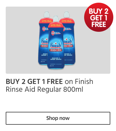 BUY 2 GET 1 FREE on Finish Rinse Aid