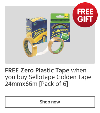 FREE Zero Plastic Tape when you buy Sellotape Golden Tape